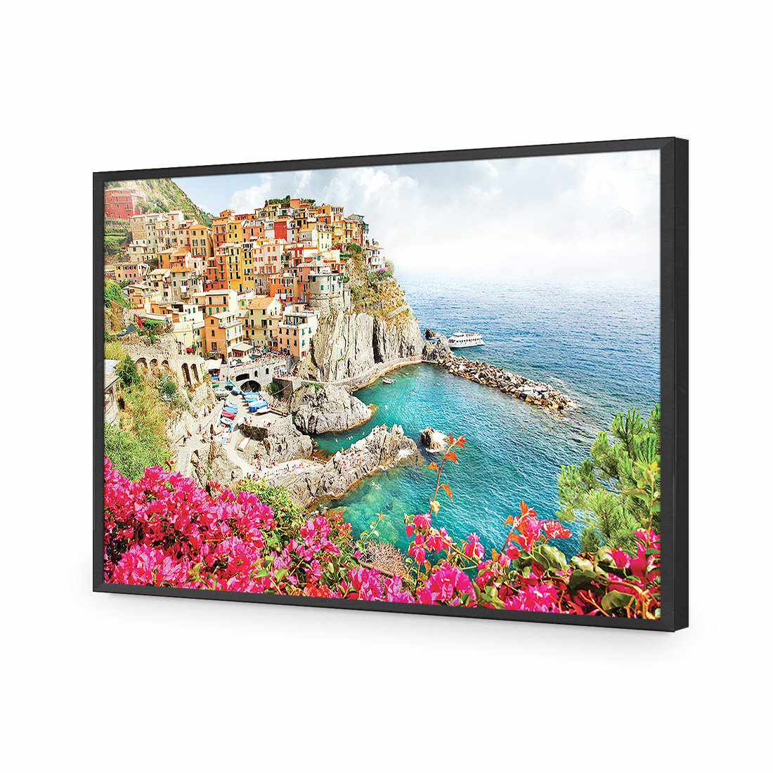 Cinque Terre in Italy | Standard Acrylic | Flat Frame No Border | Black