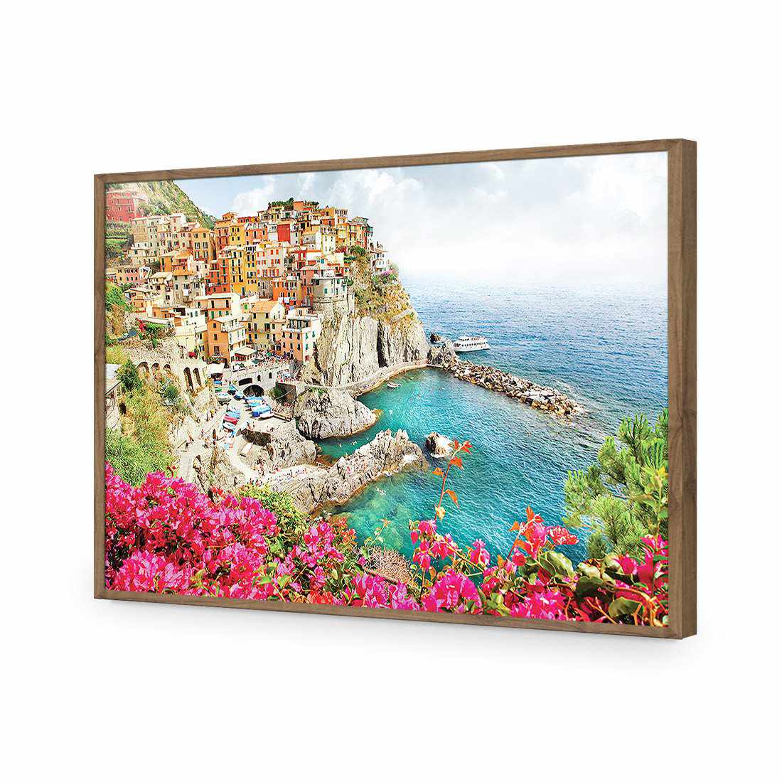 Cinque Terre in Italy | Standard Acrylic | Flat Frame No Border | Natural