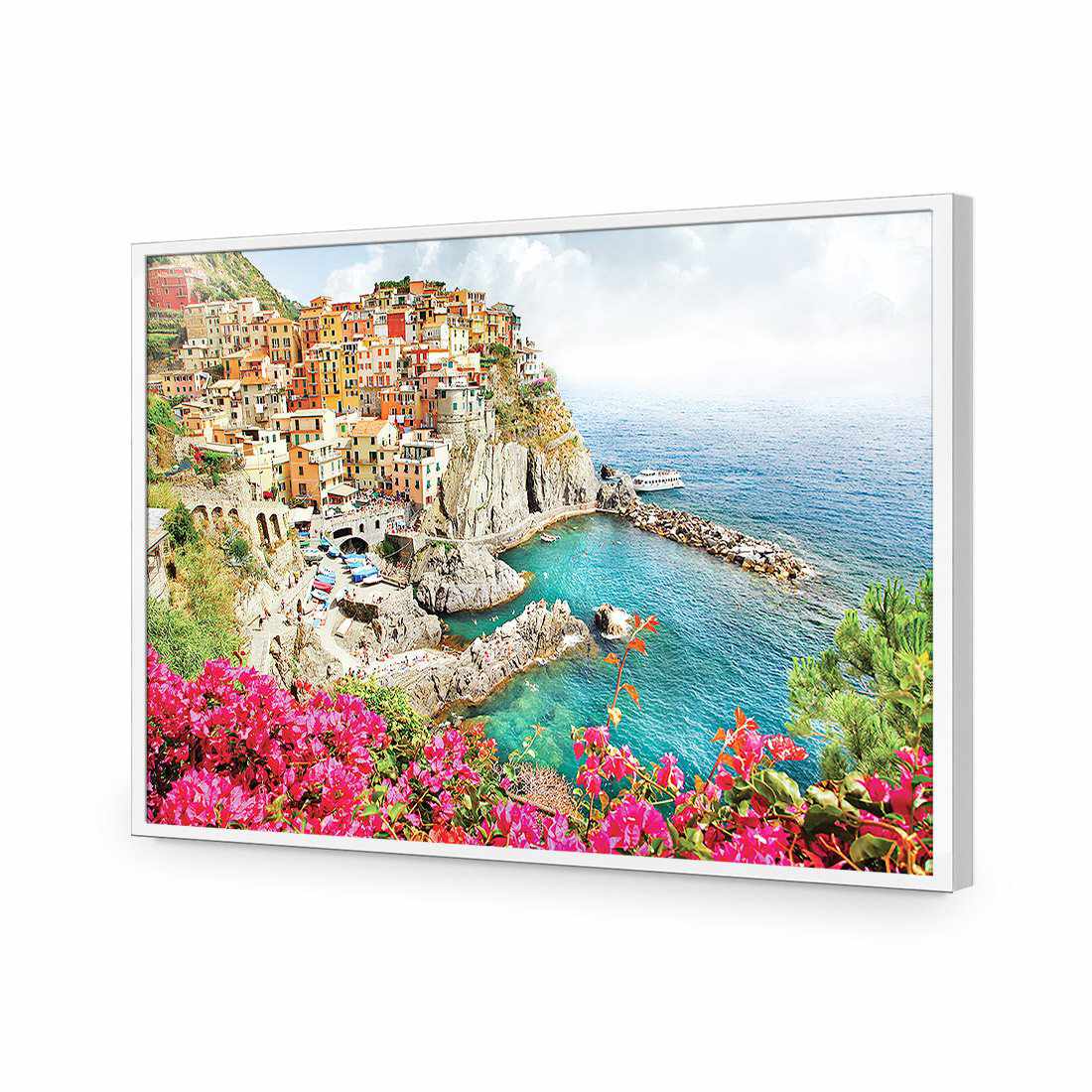 Cinque Terre in Italy | Standard Acrylic | Flat Frame No Border | White