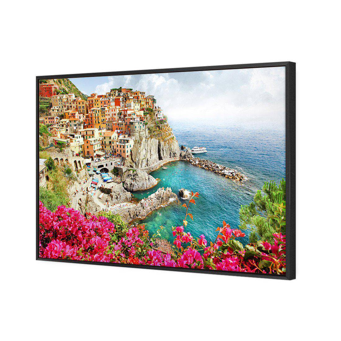 Cinque Terre in Italy | Standard Canvas | Floating Frame | Black
