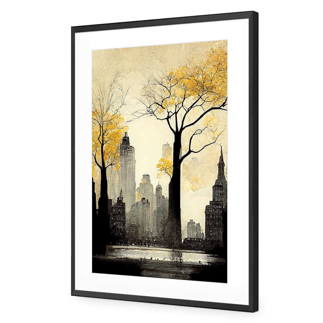 City in Autumn - Wall Art Designs - WH_1021_AR_V WAD_AP - 030 - MAT_45x30_S - 2538 - BLK