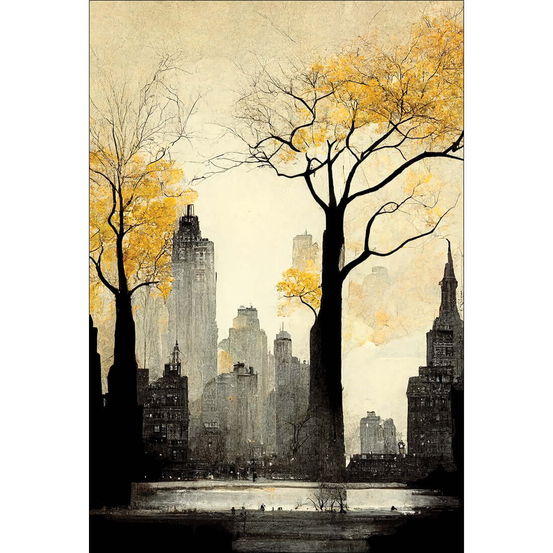 City in Autumn | Classic Canvas | No Frame | Stretched Canvas