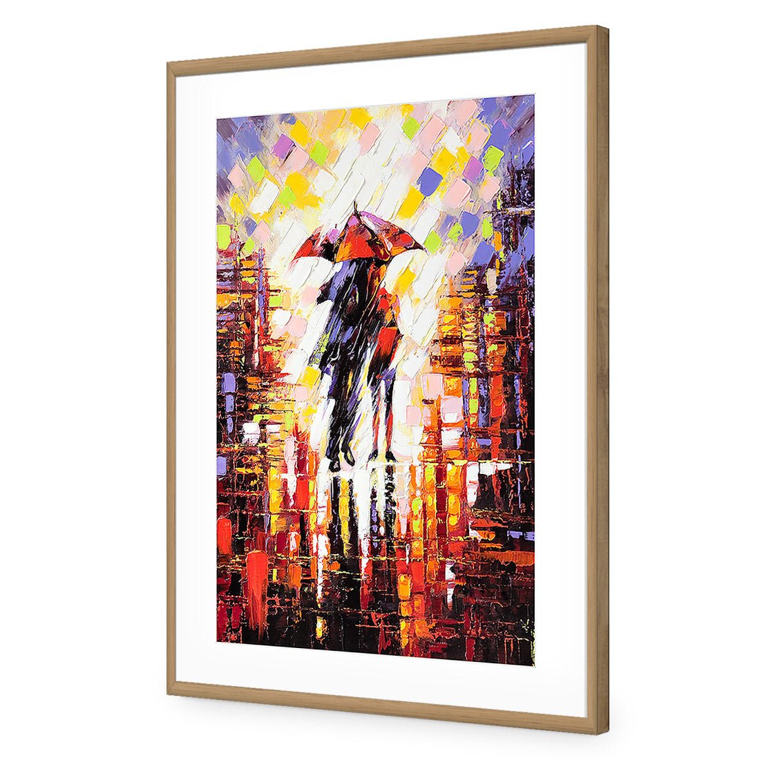 City Romance | Standard Acrylic | Flat Frame With Border | Oak