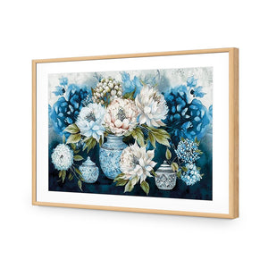 Classic Floral | Classic Acrylic | Flat Frame With Border | Oak