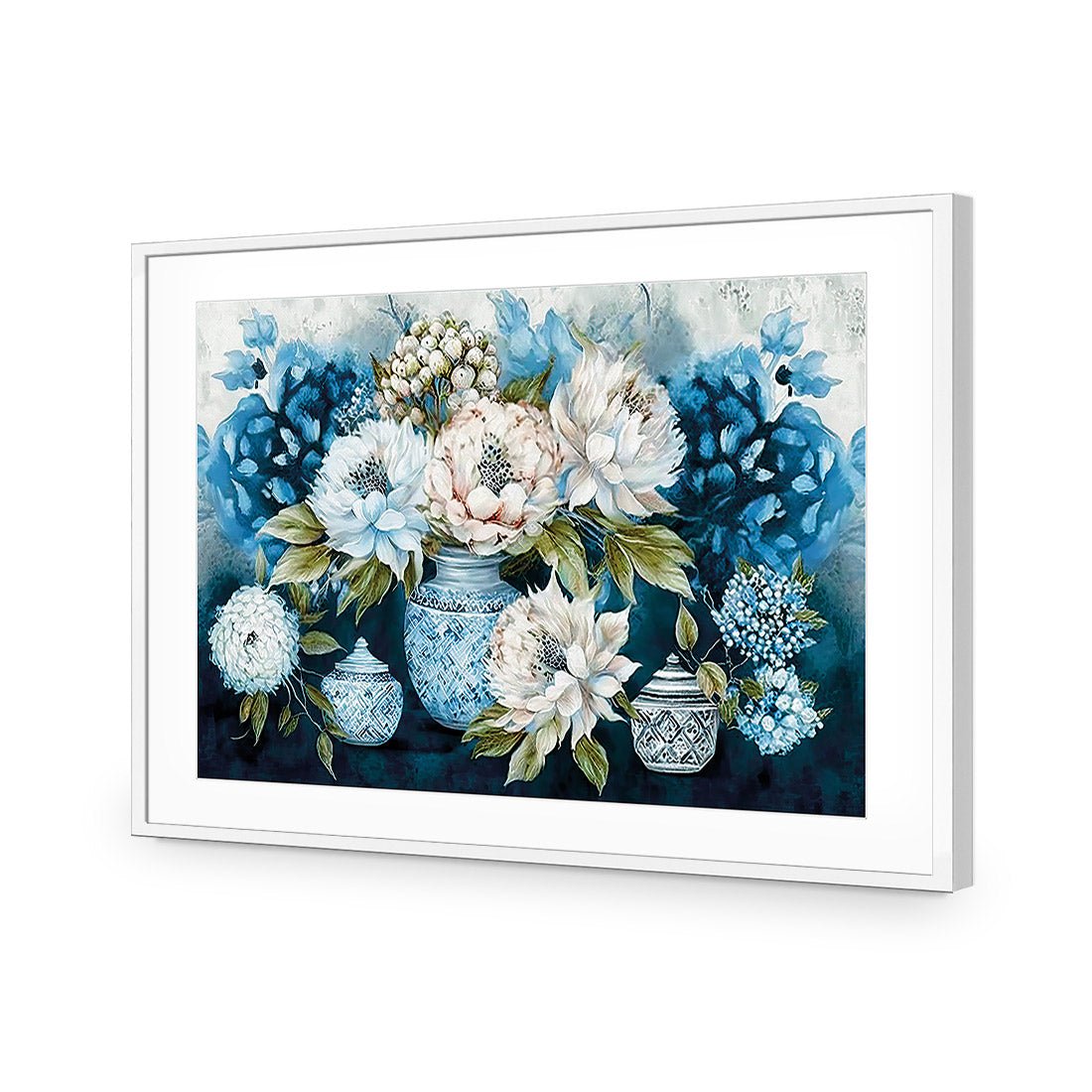 Classic Floral | Classic Acrylic | Flat Frame With Border | White
