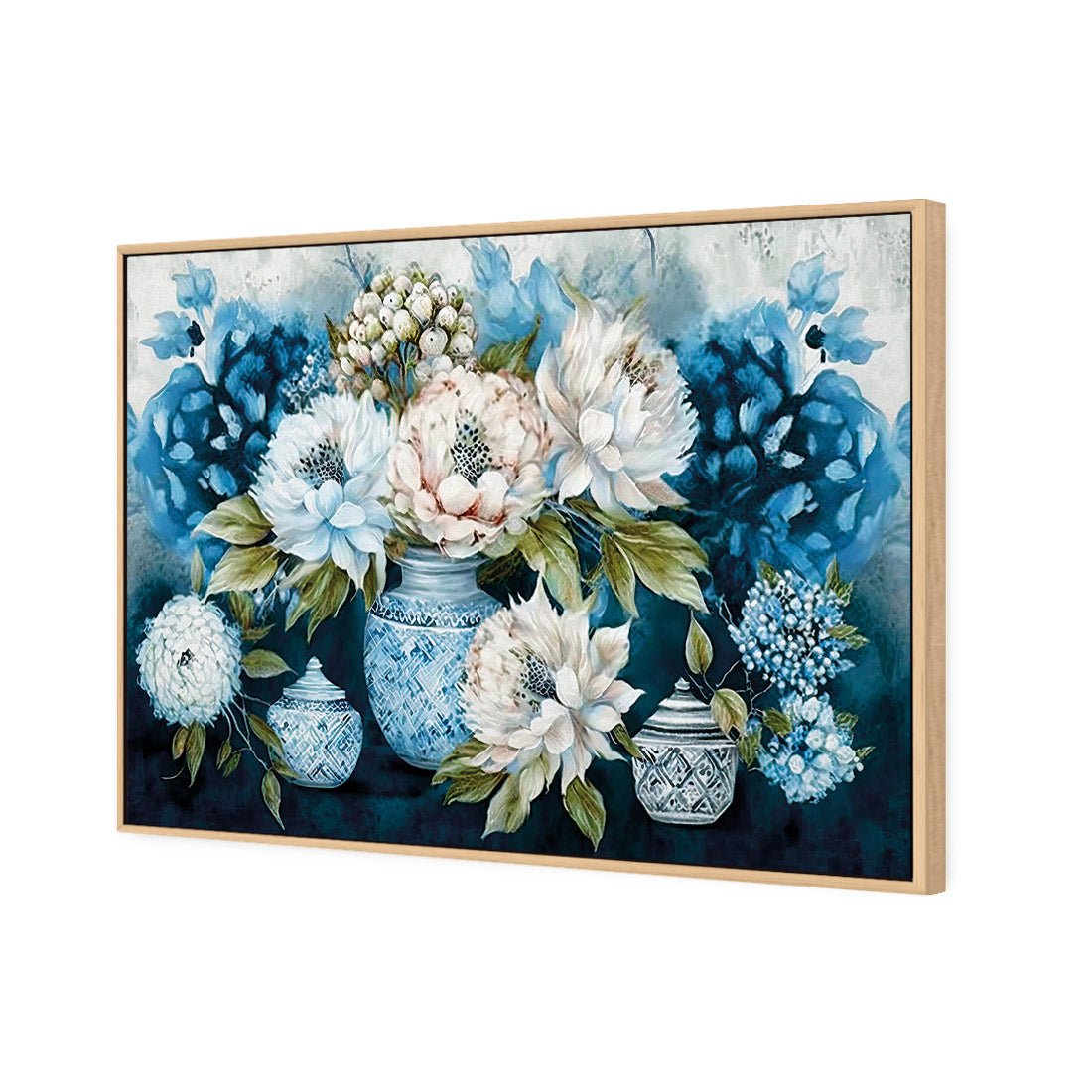 Classic Floral | Classic Canvas | Floating Frame | Oak