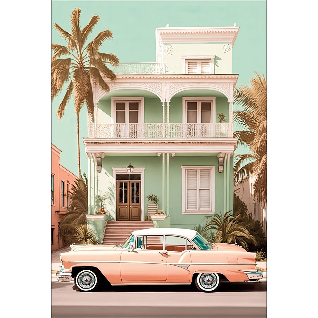 Classic in Peach | Classic Canvas | No Frame | Stretched Canvas
