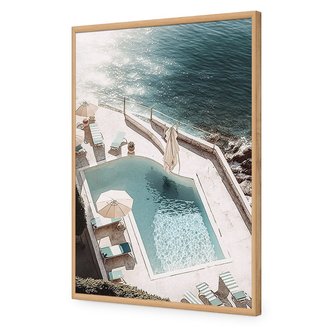 Cliff Poolside | Classic Acrylic | Flat Frame No Border | Oak