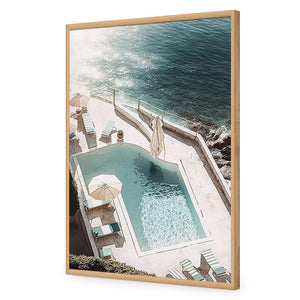 Cliff Poolside | Classic Acrylic | Flat Frame No Border | Oak