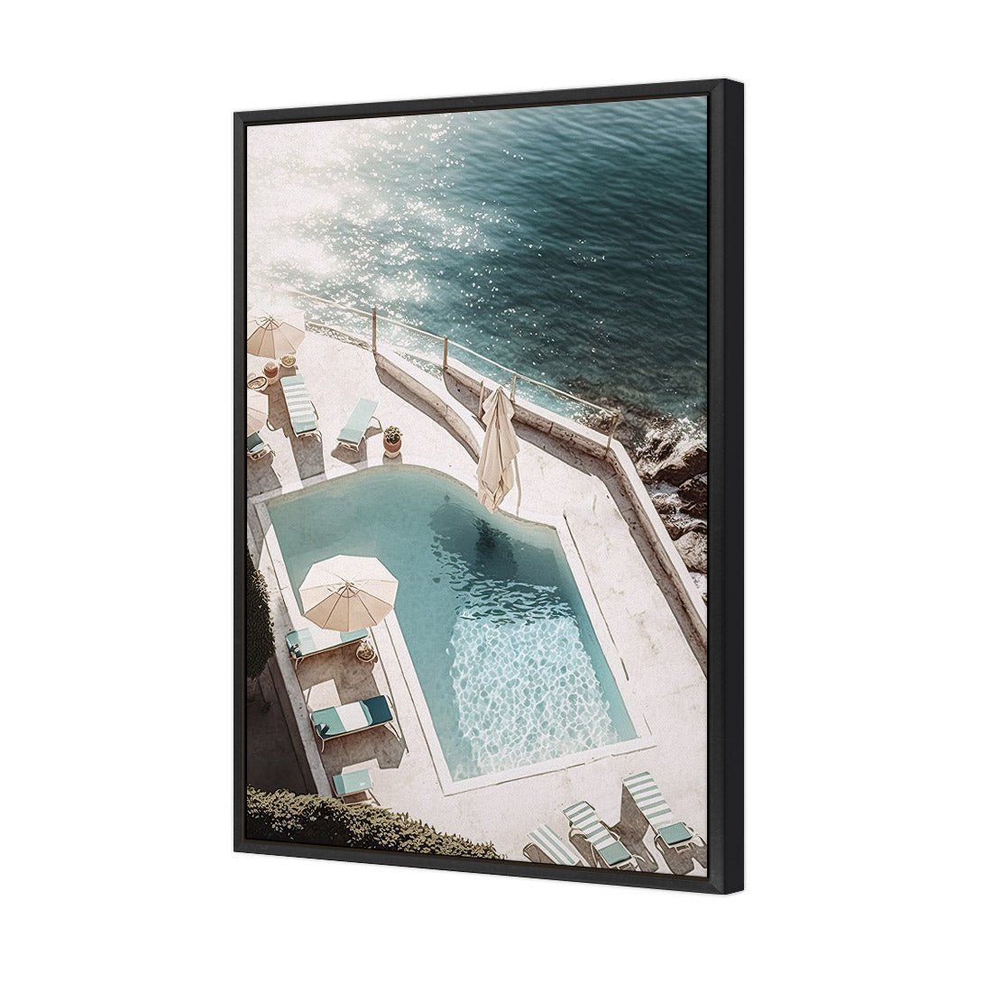 Cliff Poolside | Classic Canvas | Floating Frame | Black