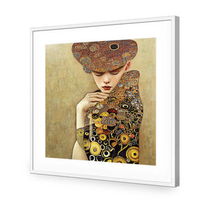 Cloaked in Contemplation | Classic Acrylic | Flat Frame With Border | White