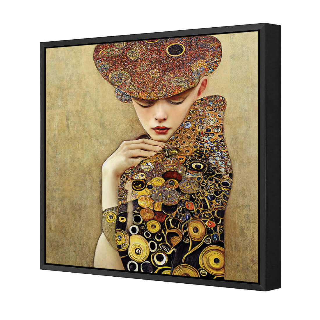 Cloaked in Contemplation | Classic Canvas | Floating Frame | Black