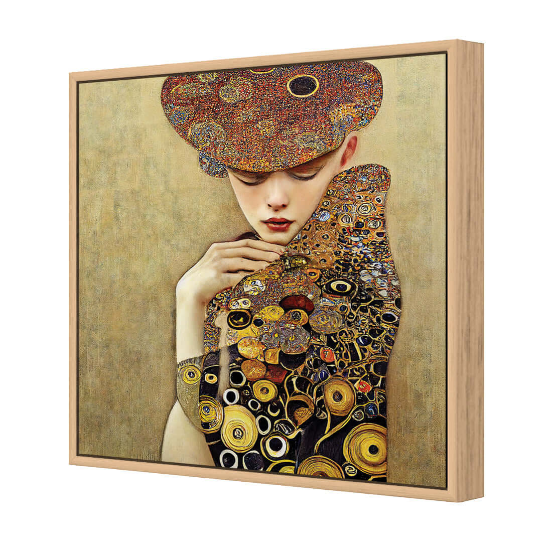Cloaked in Contemplation | Classic Canvas | Floating Frame | Oak