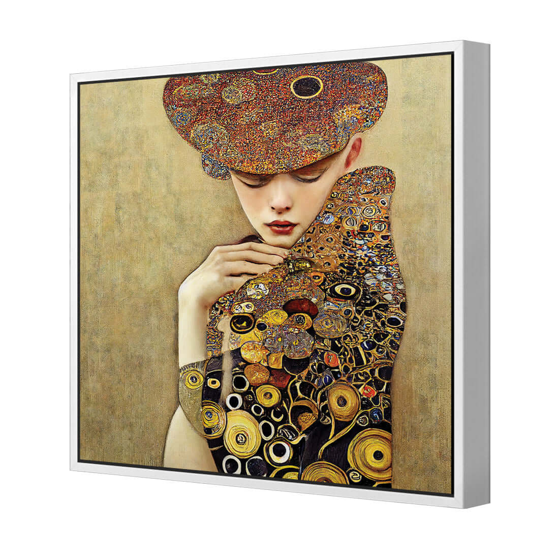 Cloaked in Contemplation | Classic Canvas | Floating Frame | White