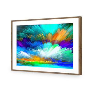 Cloud Explosion, Blue | Standard Acrylic | Flat Frame With Border | Natural