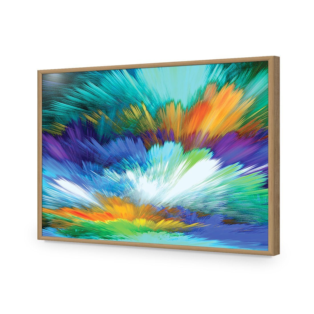 Cloud Explosion, Blue | Standard Acrylic | Flat Frame No Border | Oak