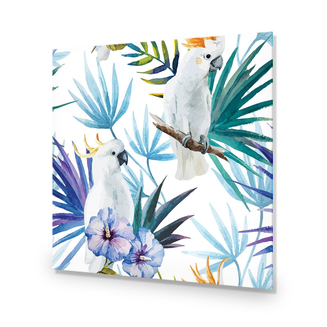 Cockatoo On High, Square Acrylic Glass Art - Wall Art Designs - 2889_AS_Q WAD_AP - 030 - EDG_37x37_NONE