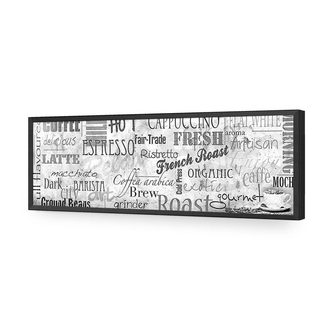 Coffee Montage, Black and White (Long) - Wall Art Designs - 915_BL_H WAD_AP - 030 - EDG_90x30_S - 2538 - BLK
