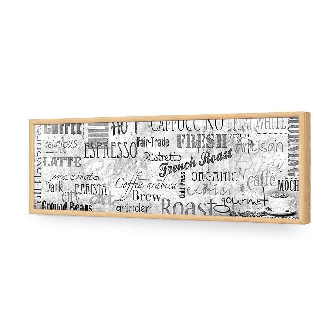 Coffee Montage, Black and White (Long) - Wall Art Designs - 915_BL_H WAD_AP - 030 - EDG_90x30_S - 2538 - OAK
