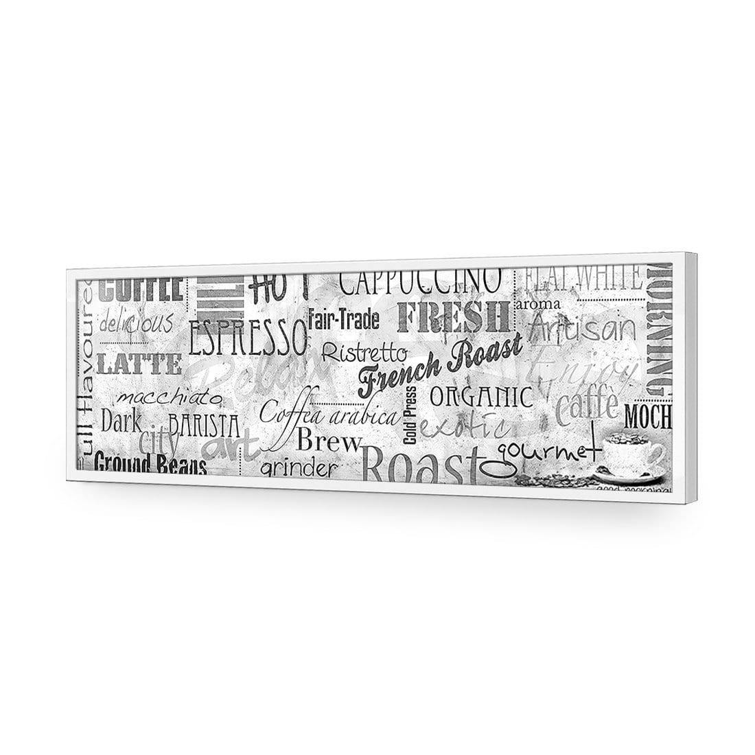 Coffee Montage, Black and White (Long) - Wall Art Designs - 915_BL_H WAD_AP - 030 - EDG_90x30_S - 2538 - WHT