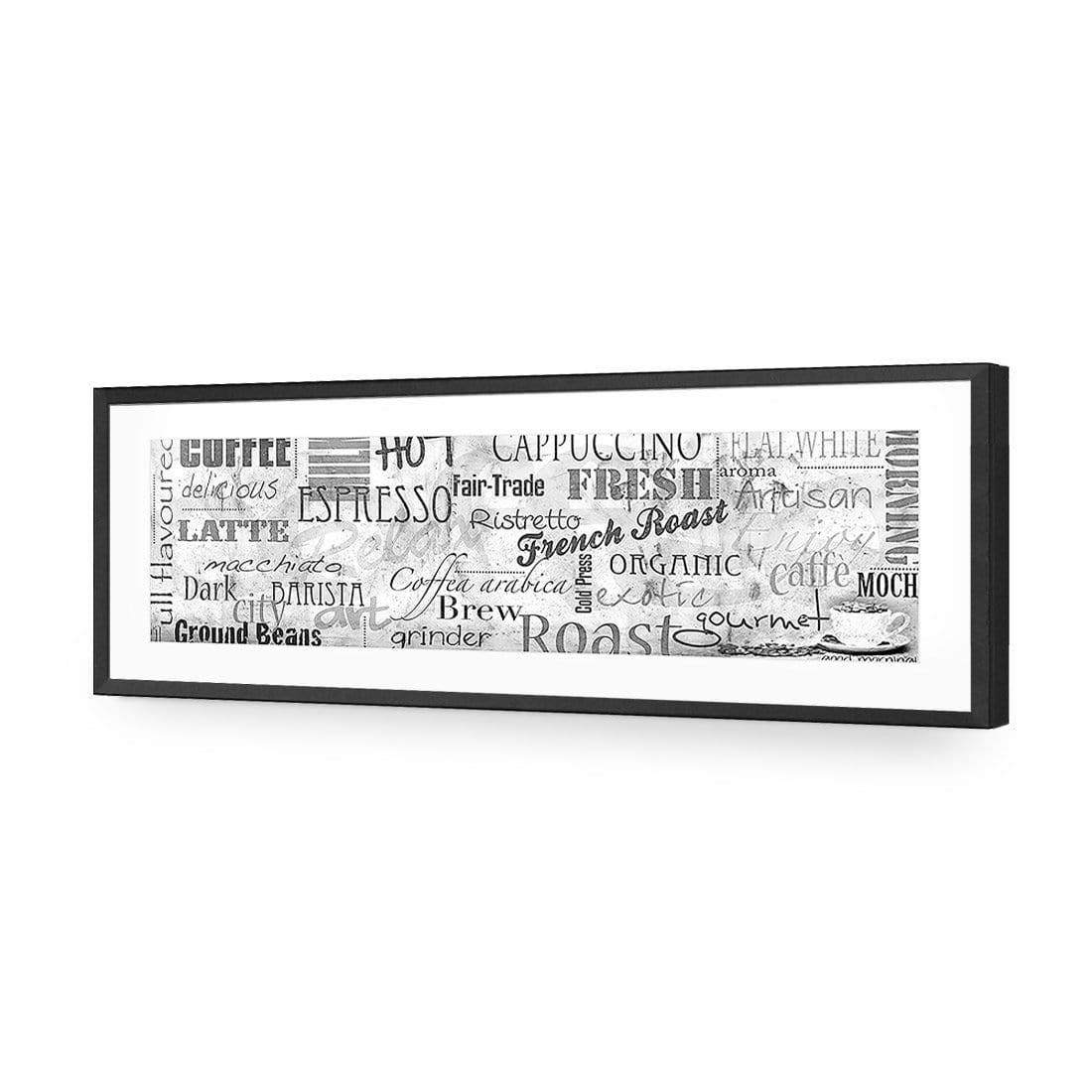 Coffee Montage, Black and White (Long) - Wall Art Designs - 915_BL_H WAD_AP - 030 - MAT_90x30_S - 2538 - BLK