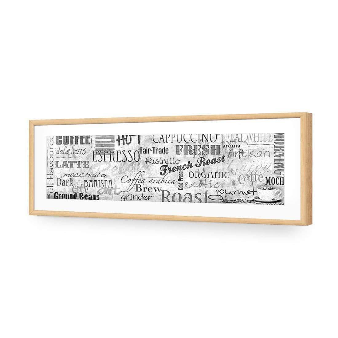 Coffee Montage, Black and White (Long) - Wall Art Designs - 915_BL_H WAD_AP - 030 - MAT_90x30_S - 2538 - OAK