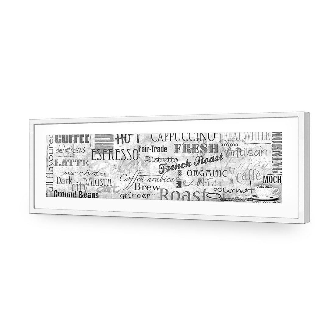 Coffee Montage, Black and White (Long) - Wall Art Designs - 915_BL_H WAD_AP - 030 - MAT_90x30_S - 2538 - WHT