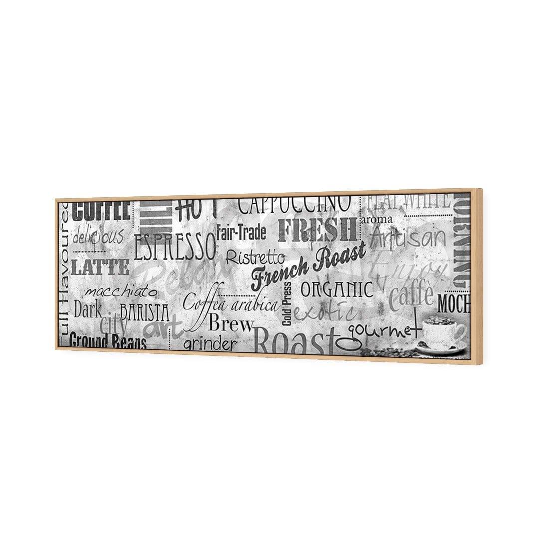Coffee Montage, Black and White (Long) - Wall Art Designs - 915_BL_H WAD_CP - MPY - 260 - M - S - S_60x20_S - 1550 - OAK