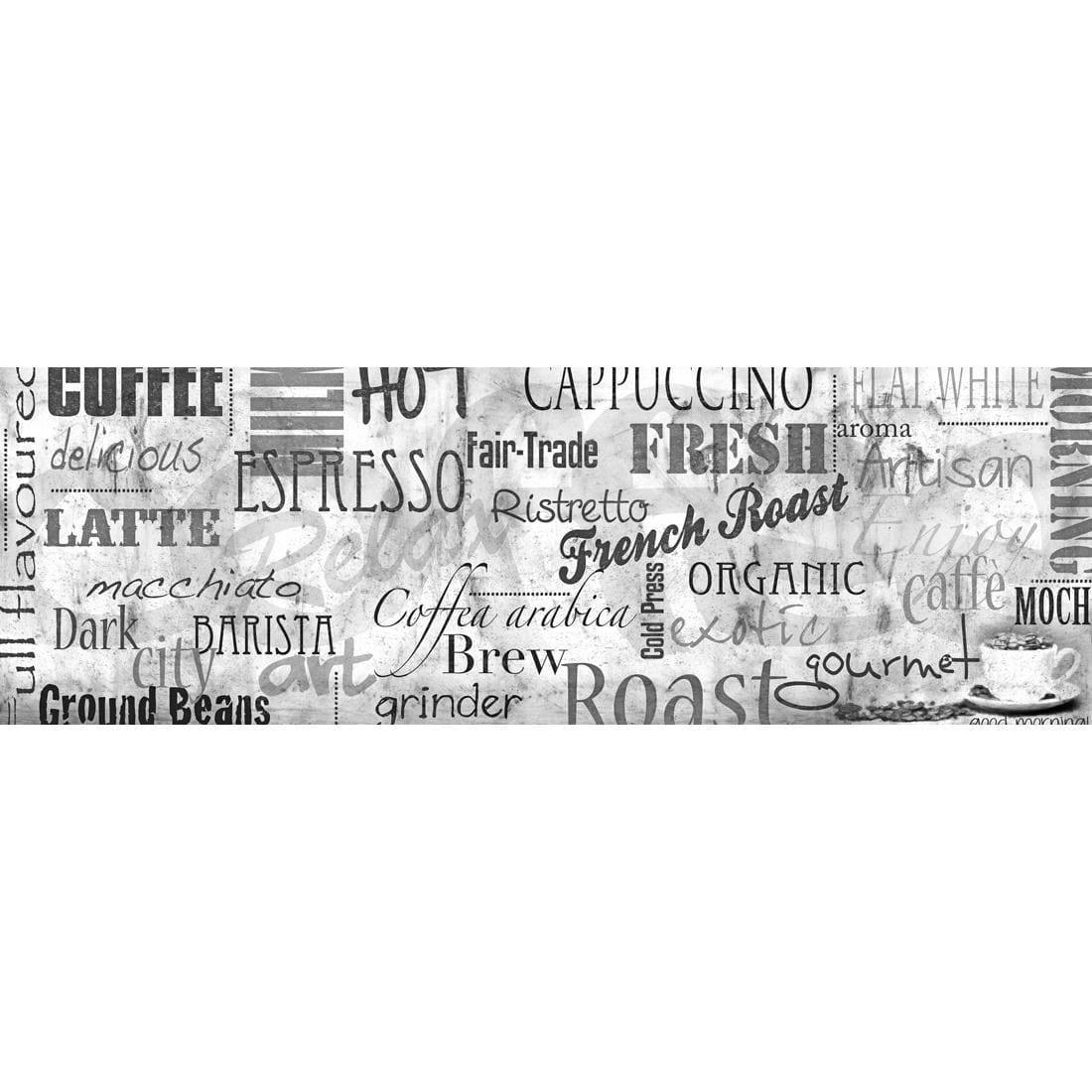 Coffee Montage, Black and White (Long) - Wall Art Designs - 915_BL_H WAD_CP - MPY - 260 - M - S - S_60x20_NONE