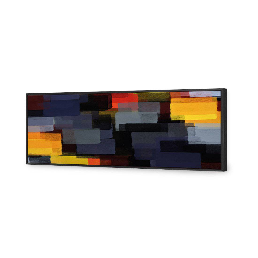 Colliding Blocks | Classic Canvas | Floating Frame | Black
