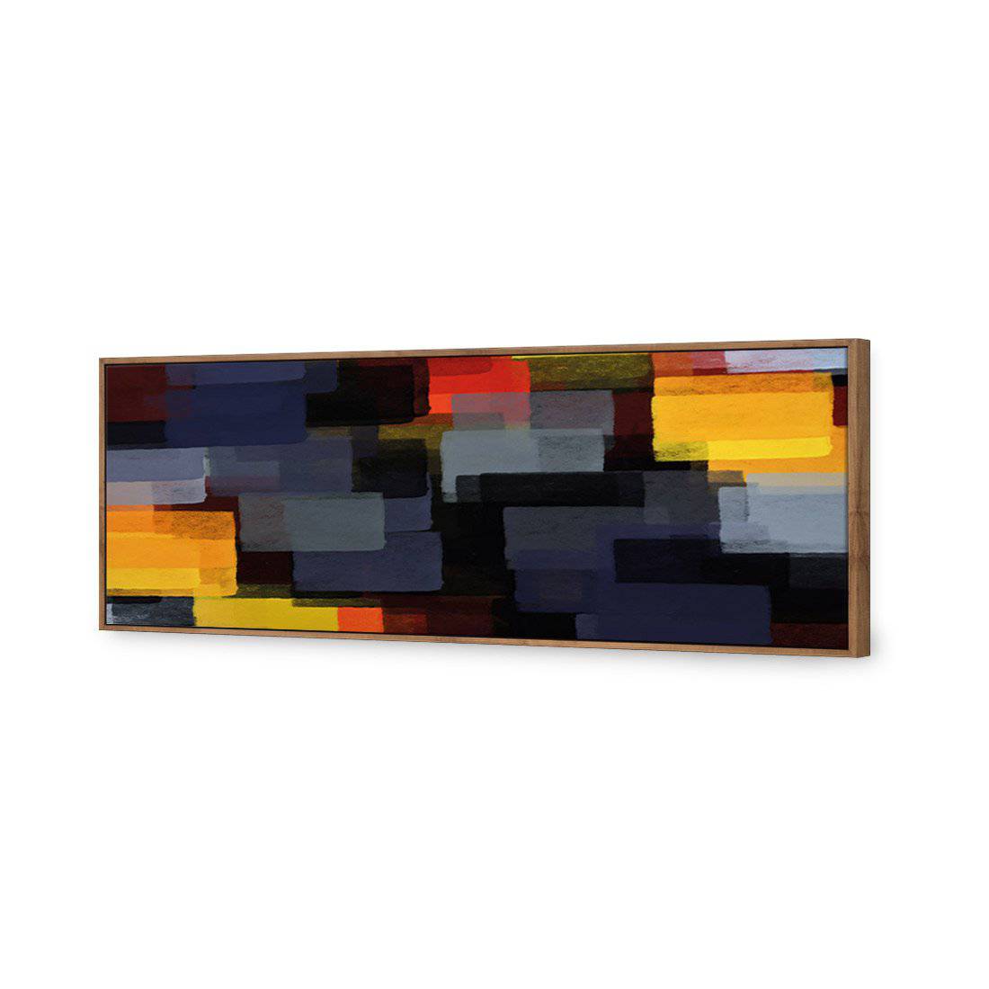 Colliding Blocks | Classic Canvas | Floating Frame | Natural