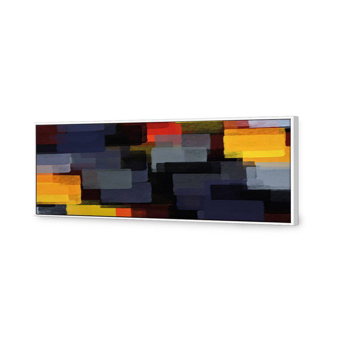 Colliding Blocks | Classic Canvas | Floating Frame | White