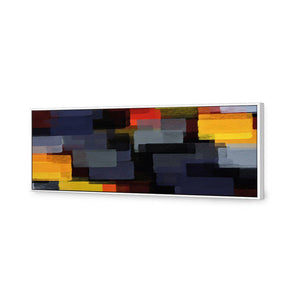 Colliding Blocks | Classic Canvas | Floating Frame | White