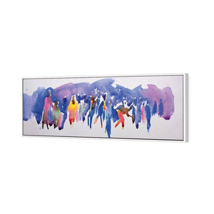 Community Abstract Watercolour | Standard Canvas | Floating Frame | White