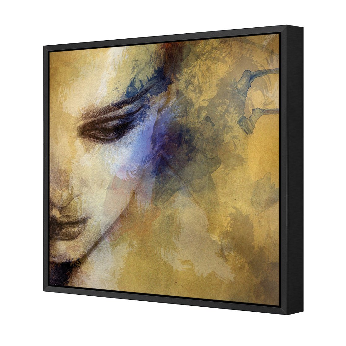 Contemplating (square) | Classic Canvas | Floating Frame | Black