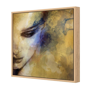Contemplating (square) | Classic Canvas | Floating Frame | Oak
