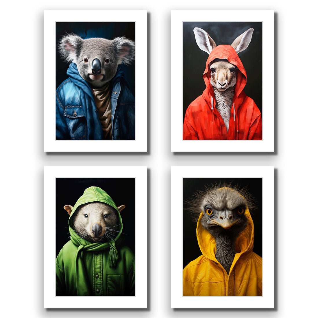 Cool Aussie Animals - Art Set of Four - Wall Art Designs - SET4_6028_AR_V WAD_AP - 030 - MAT_45x30_NONE