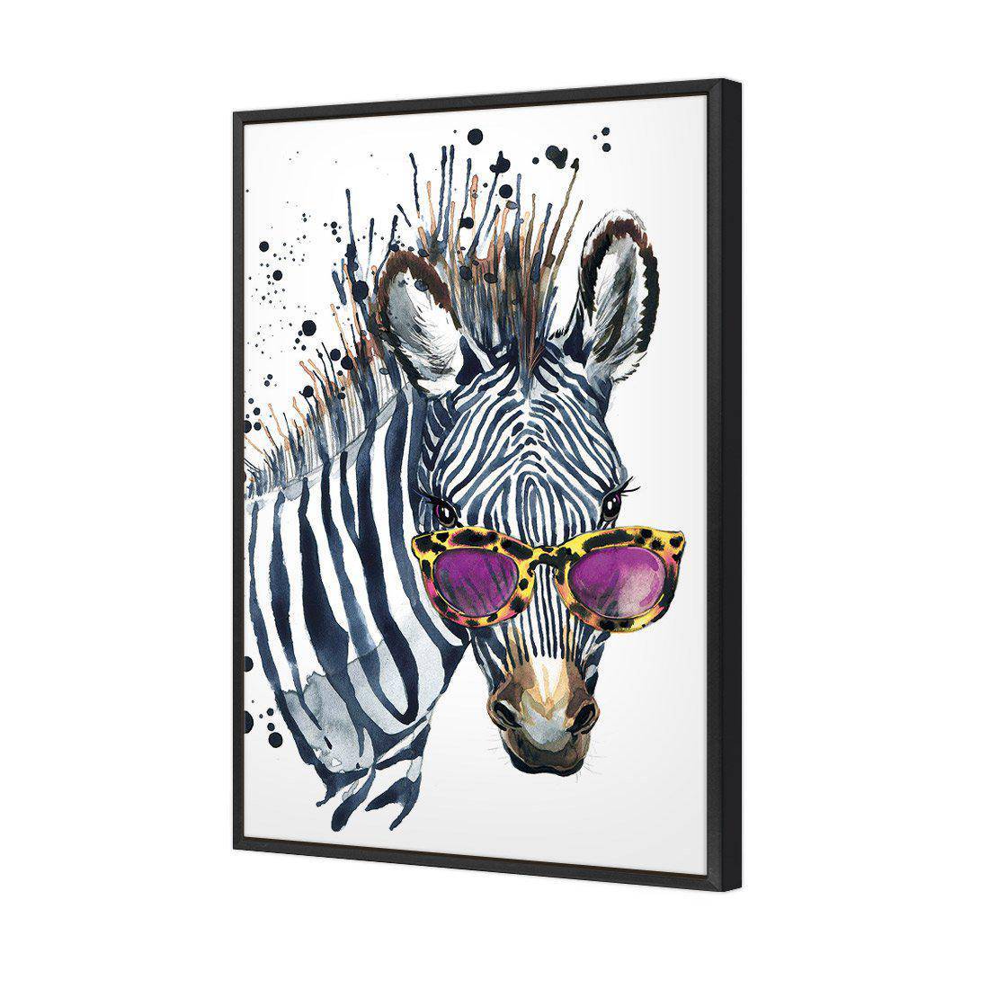 Cool Zebra | Standard Canvas | Floating Frame | Black