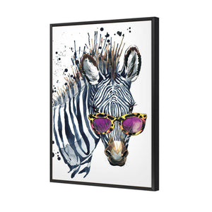 Cool Zebra | Classic Canvas | Floating Frame | Black