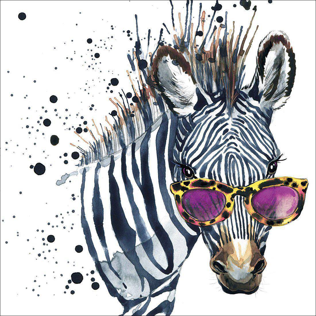 Cool Zebra, Square Canvas Art - Wall Art Designs - 2170_AS_Q WAD_CP - MPY - 260 - M - S - S_30x30_NONE