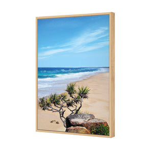 Coolum Beach, Rectangle | Standard Canvas | Floating Frame | Oak