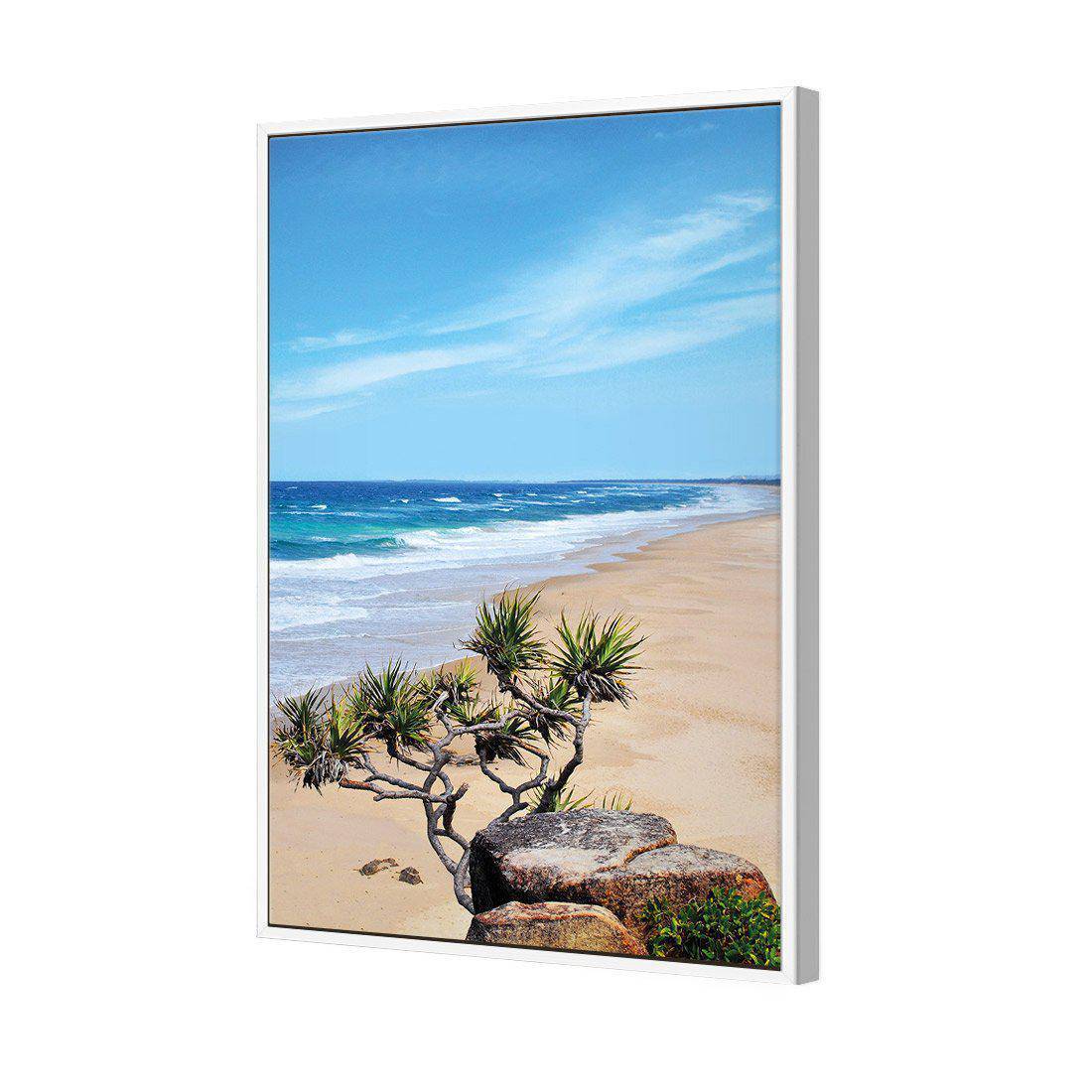 Coolum Beach, Rectangle | Standard Canvas | Floating Frame | White