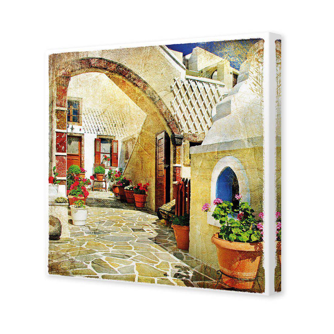 Courtyard Of Santorini | Standard Canvas | No Frame | Stretched Canvas