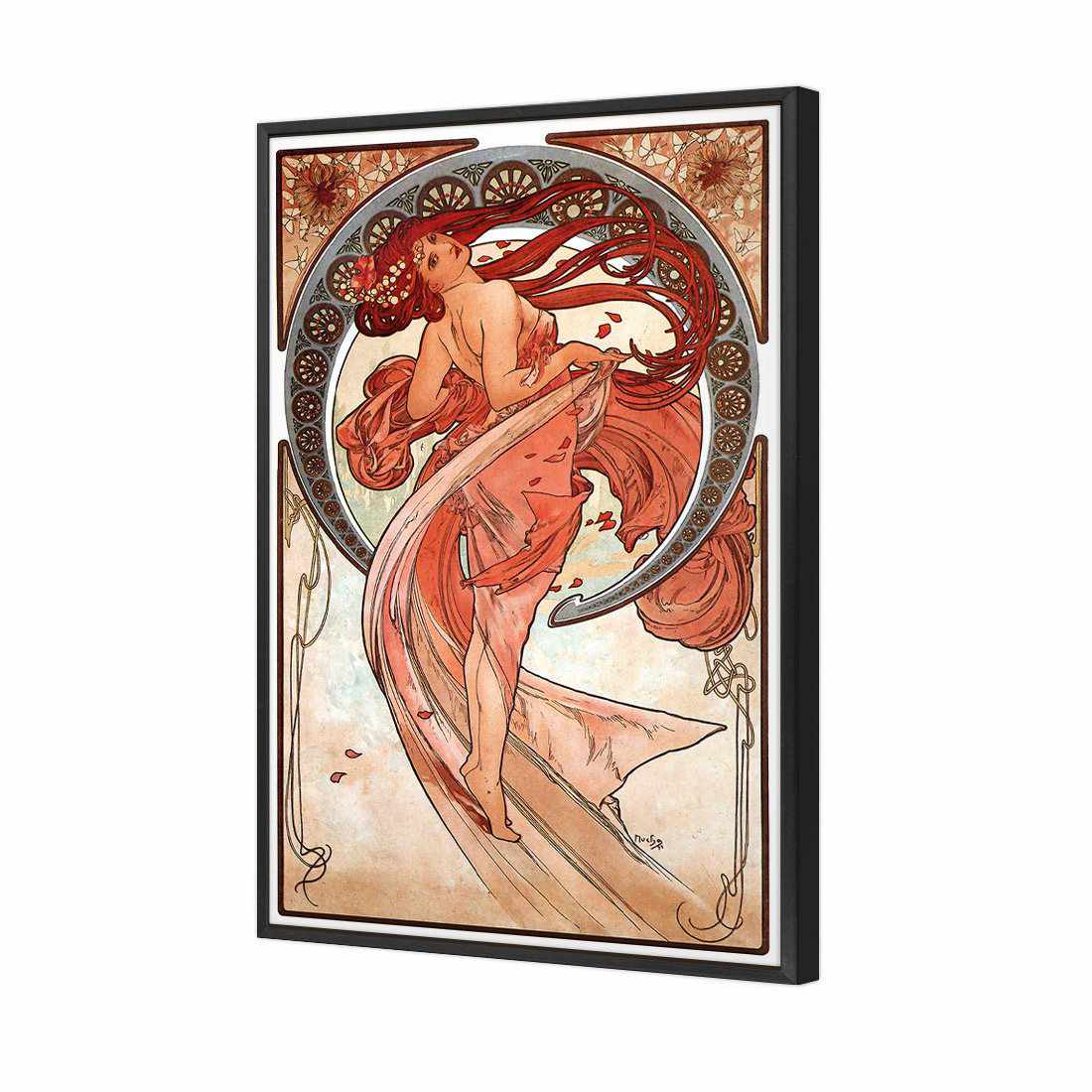 Dance By Alphonse Mucha | Standard Canvas | Floating Frame | Black