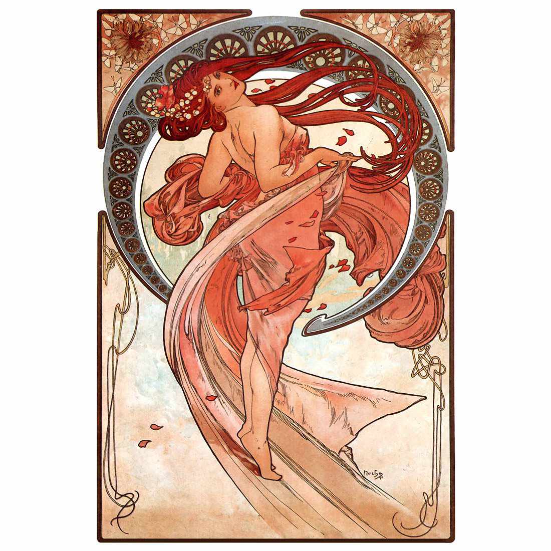 Dance By Alphonse Mucha Canvas Art - Wall Art Designs - 964_AR_V WAD_CP - MPY - 260 - M - S - S_45x30_NONE_ART