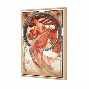 Dance By Alphonse Mucha | Standard Canvas | Floating Frame | Oak