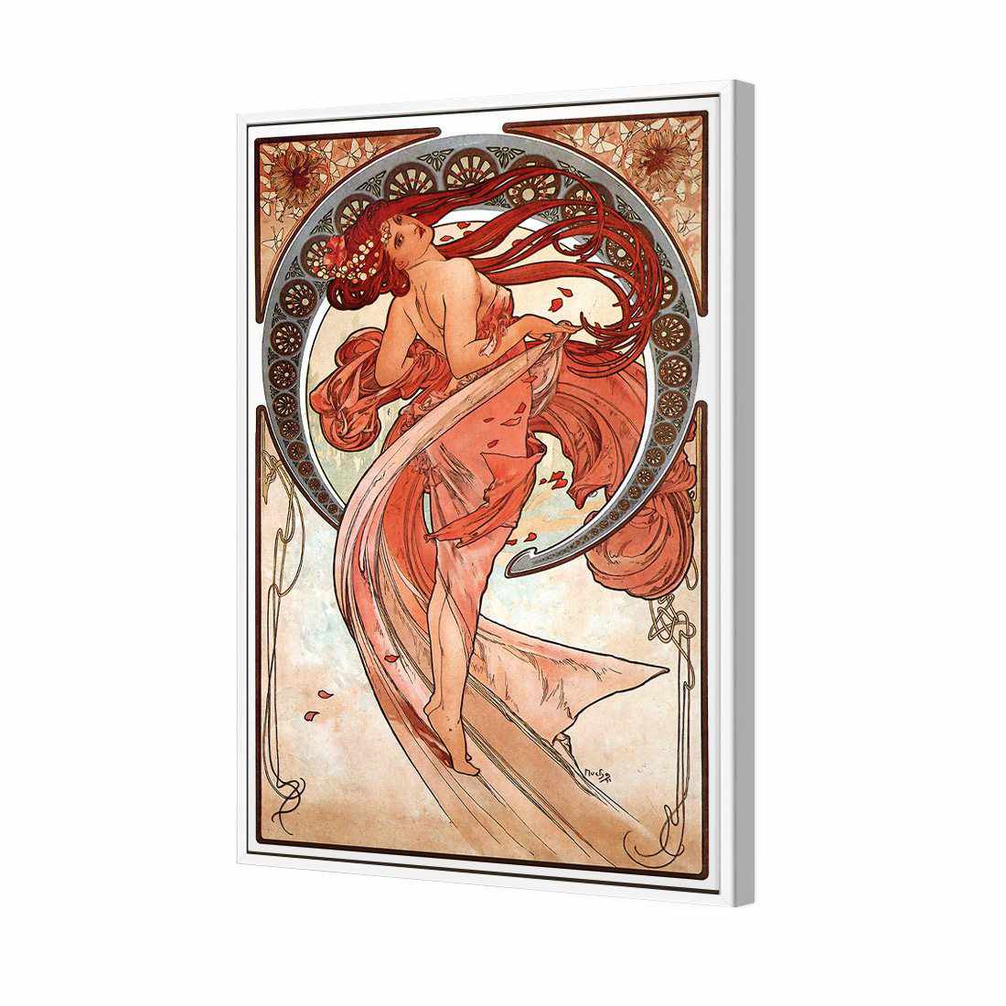 Dance By Alphonse Mucha | Standard Canvas | Floating Frame | White