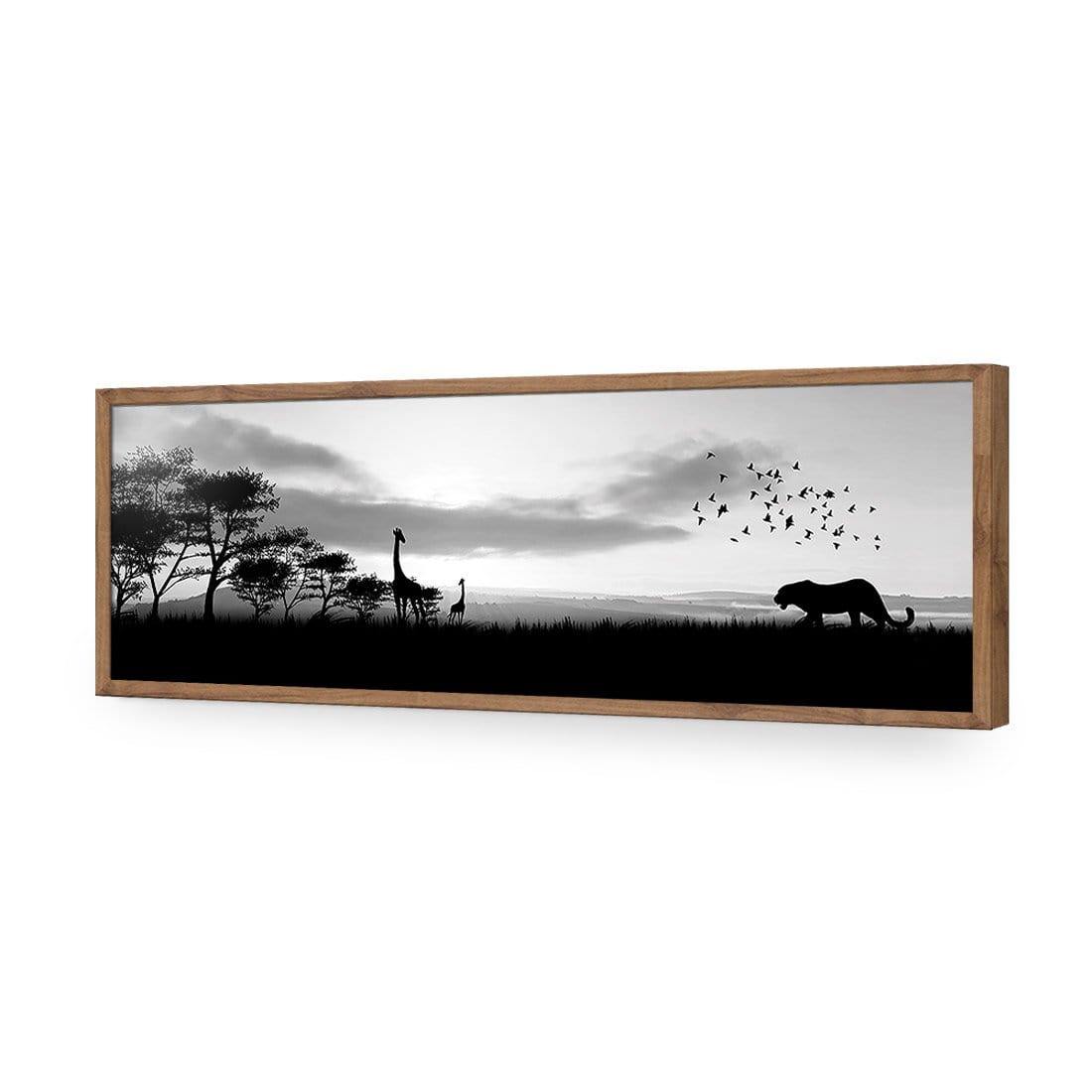 Danger Leopard Approaching, Black and White (long) - Wall Art Designs - 660_BL_H WAD_AP - 030 - EDG_90x30_S - 2538 - NAT