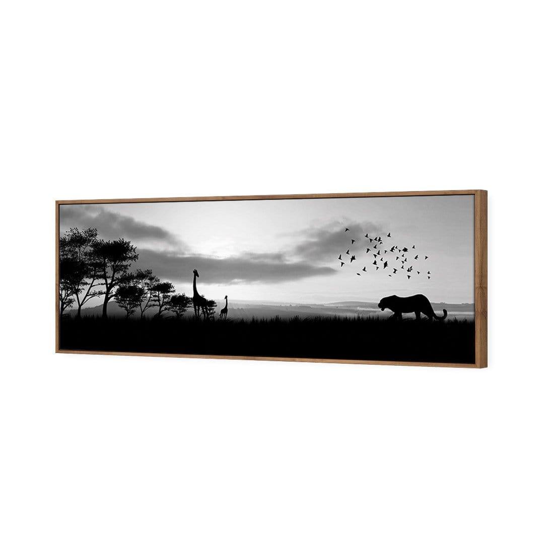 Danger Leopard Approaching, Black and White (long) - Wall Art Designs - 660_BL_H WAD_CP - MPY - 260 - M - S - S_60x20_S - 1550 - NAT