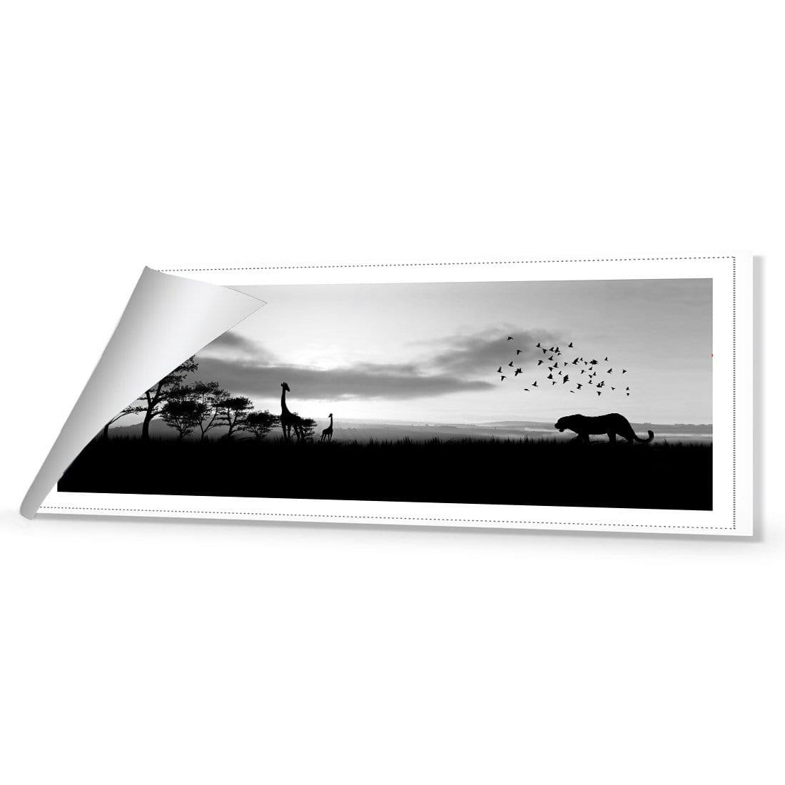 Danger Leopard Approaching, Black and White (long) - Wall Art Designs - 660_BL_H WAD_CP - MPY - 260 - M - R_60x20_NONE